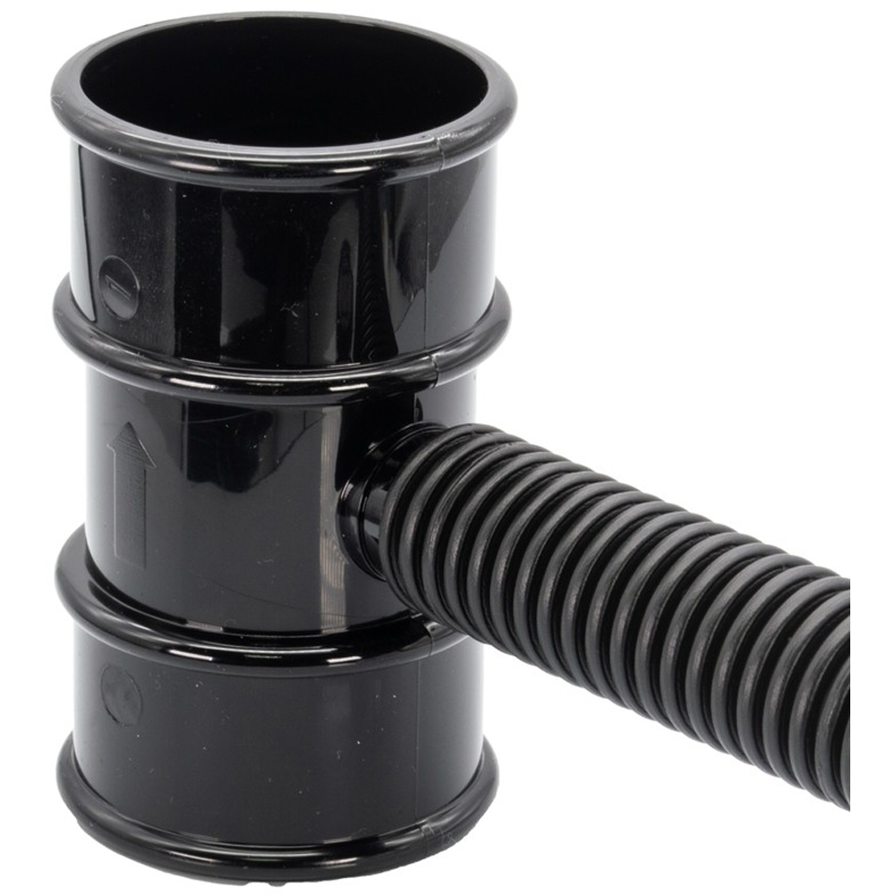 FloPlast Mini Gutter Rain Diverter Black 50mm Image 2