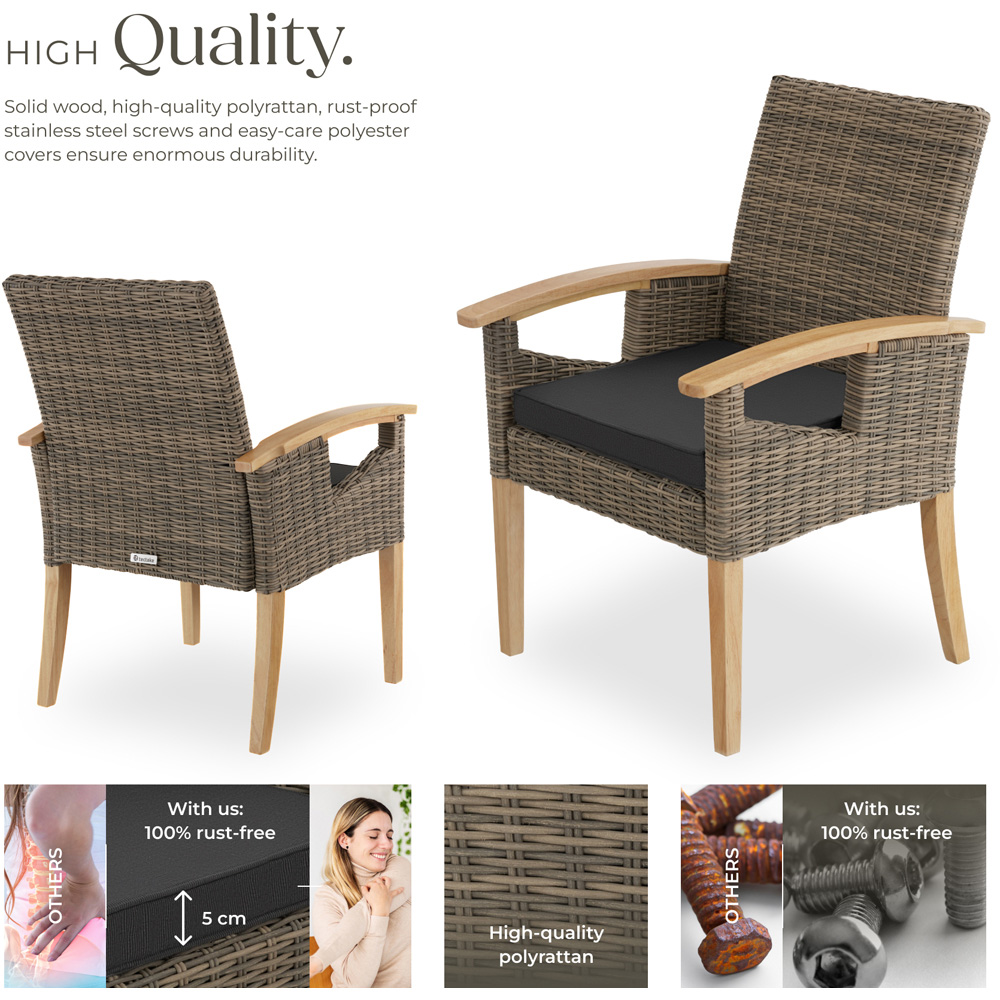 tectake Rosarno Nature Polyrattan Garden Chair Image 4