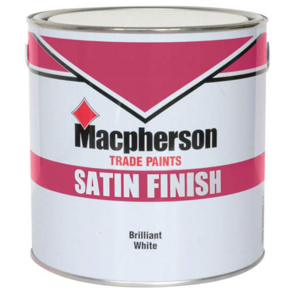 Macpherson Wood and Metal Brilliant White Satin Tough and Washable Paint 2.5L Image 2