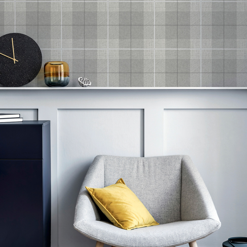 Arthouse Country Tartan Grey Wallpaper Image 6