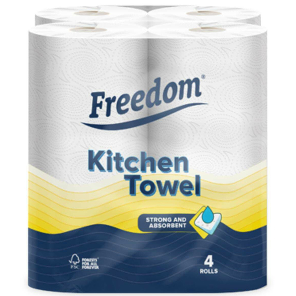 Freedom Rhino Multi Purpose Absorbent Kitchen Paper Roll 24 Rolls 2 Ply Image 4