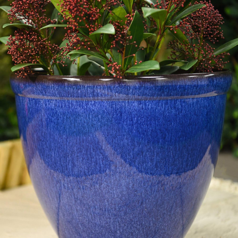 Garden Gear Bell Ocean Blue Glazed Planter 39.5cm Image 3