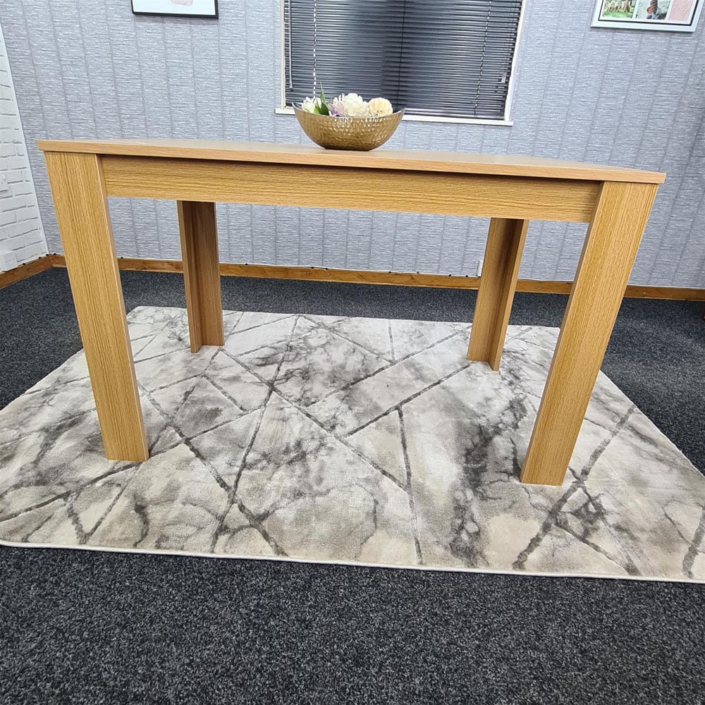 Portland 4 Seater Square Dining Table Oak Effect Beige Image 4