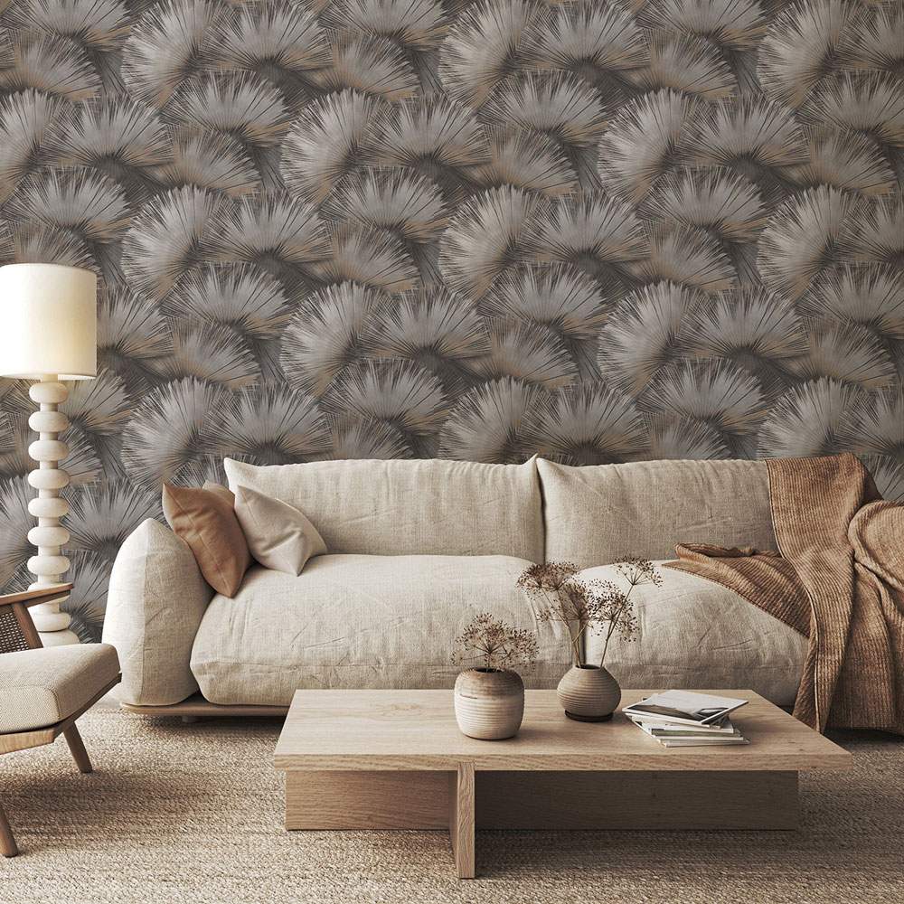 Rasch Wallpaper Opulenza Fan Charcoal Wallpaper Image 3