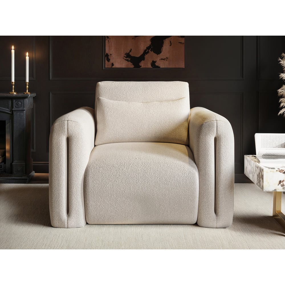 Solace+Co Mabel Beige Chenille Armchair Image 5