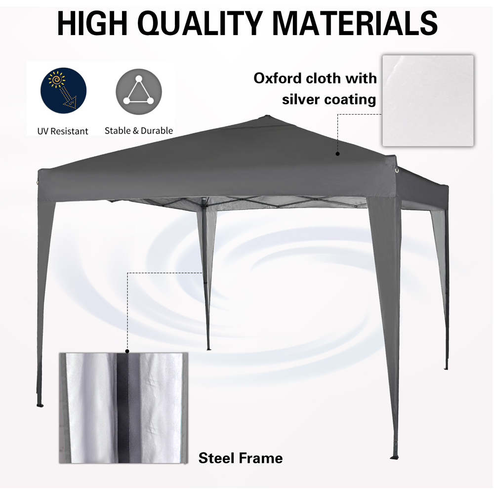 Grey Pop Up Outdoor Gazebo 3 x 3m Image 8