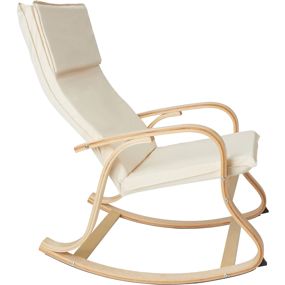 tectake Roca Beige Rocking Chair with Armrest Image 3