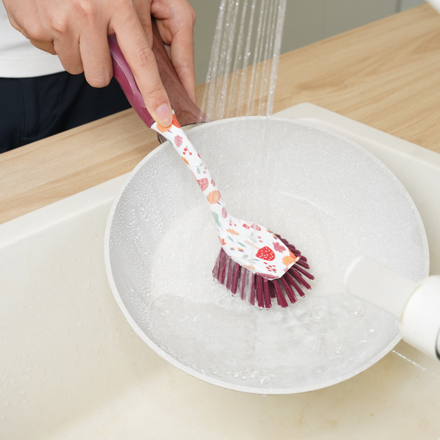 Autumn Pumpkin Dish Brush Brown Image 2