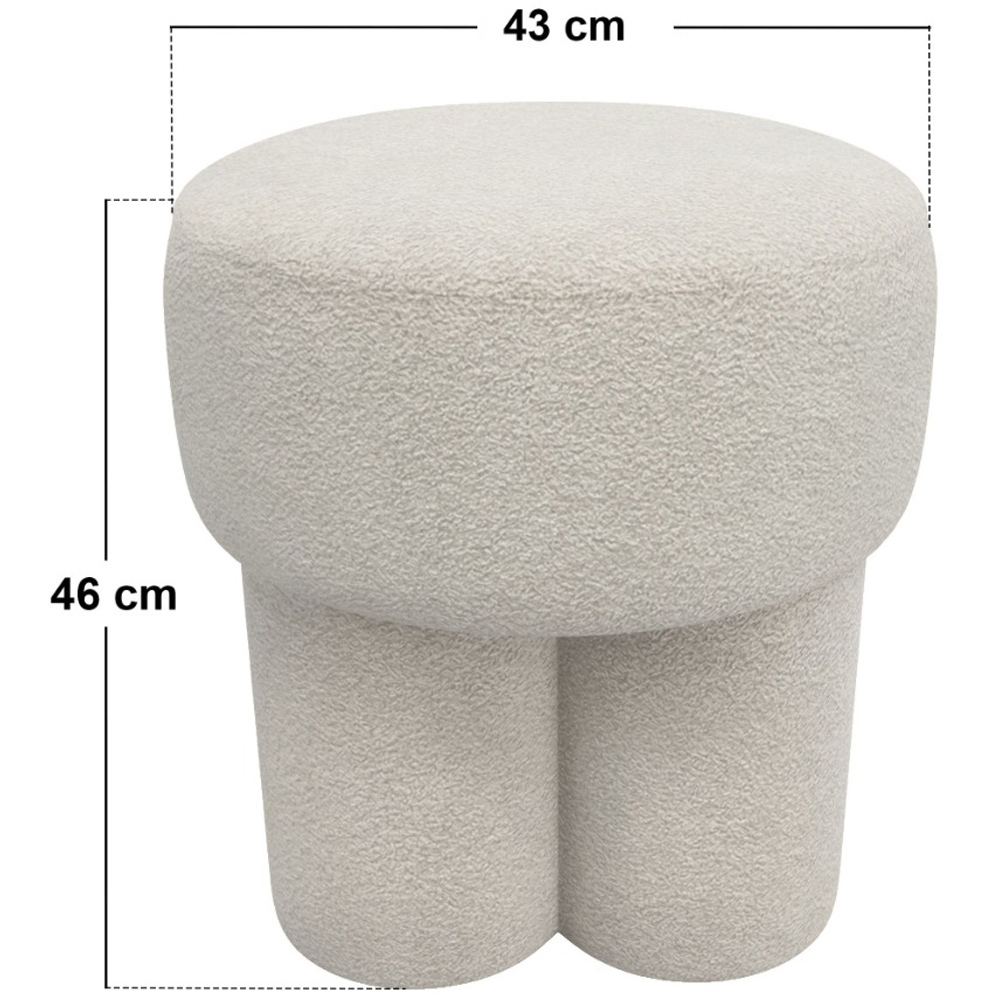 SOLACE+CO Ferro Set of 2 Beige Fabric Pouffe Image 6
