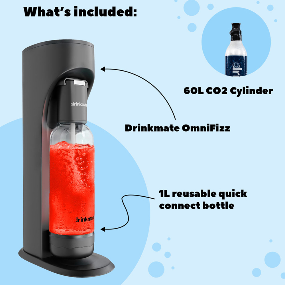 Drinkmate OmniFizz 410-03-14Z Royal Red Soda Maker with CO2 Cylinder Image 6