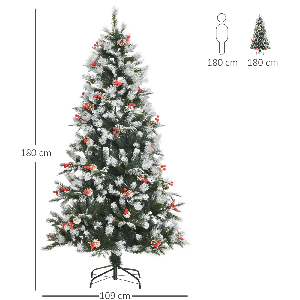 Everglow Green Artificial Snow Dipped Pencil Christmas Tree with Foldable Feet 6ft Image 7