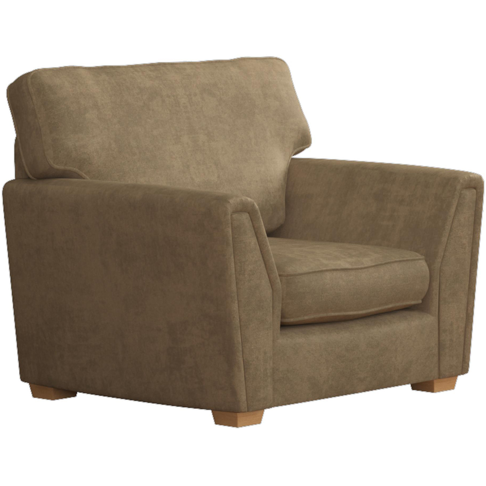 Wendleberry Mink Plush Velvet Fixed Back Armchair Image 3