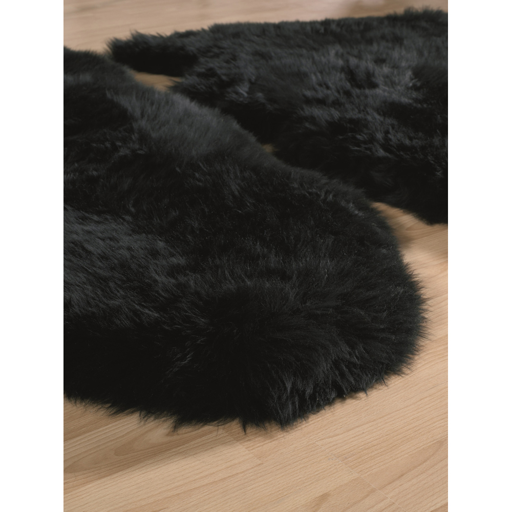 Origins Black Genuine Sheepskin Rug 70 x 175cm Image 3
