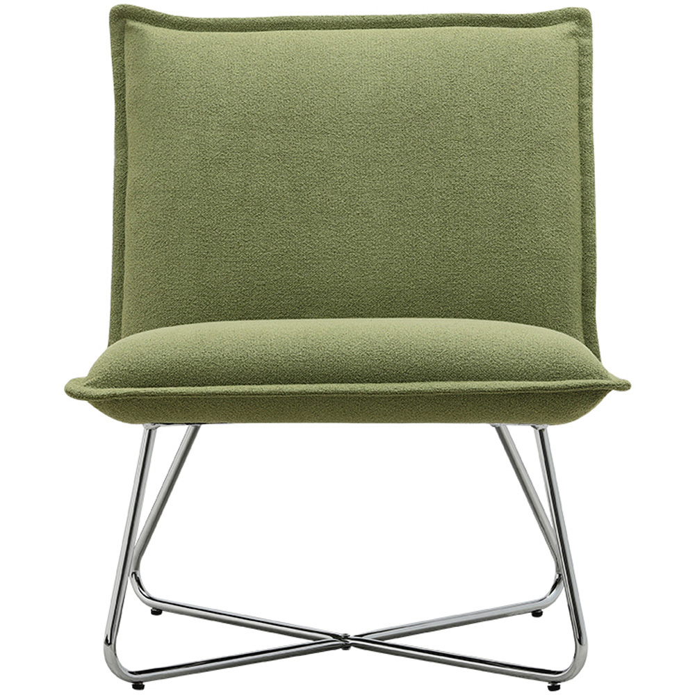 Living and Home Modern Green Linen Accent Chair Image 2