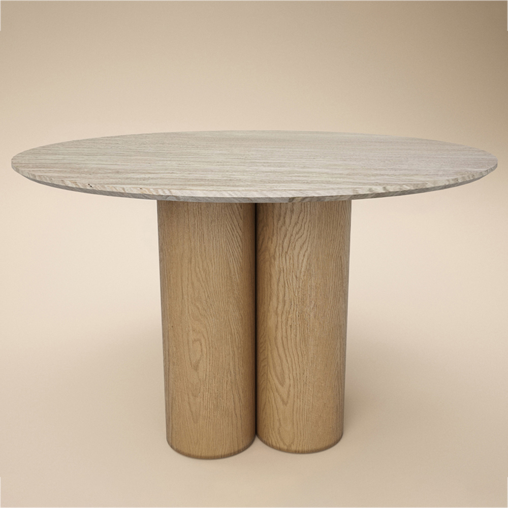 SOLACE+CO Deko 4 Seater Oak Sintered Stone Dining Table Image 2