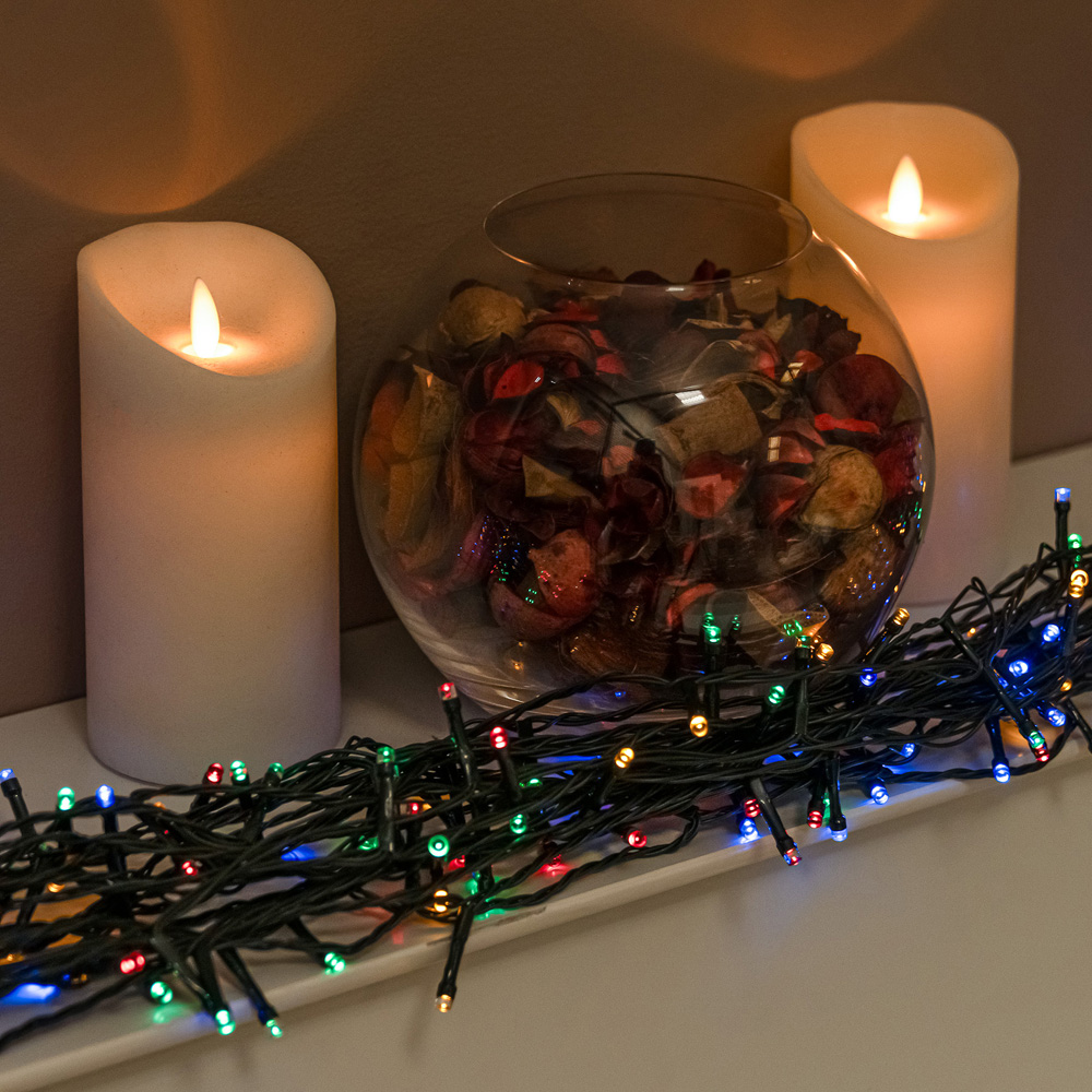 The Christmas Centre 400 Multicoloured LED Multifunction Green Cable String Light 40m Image 3