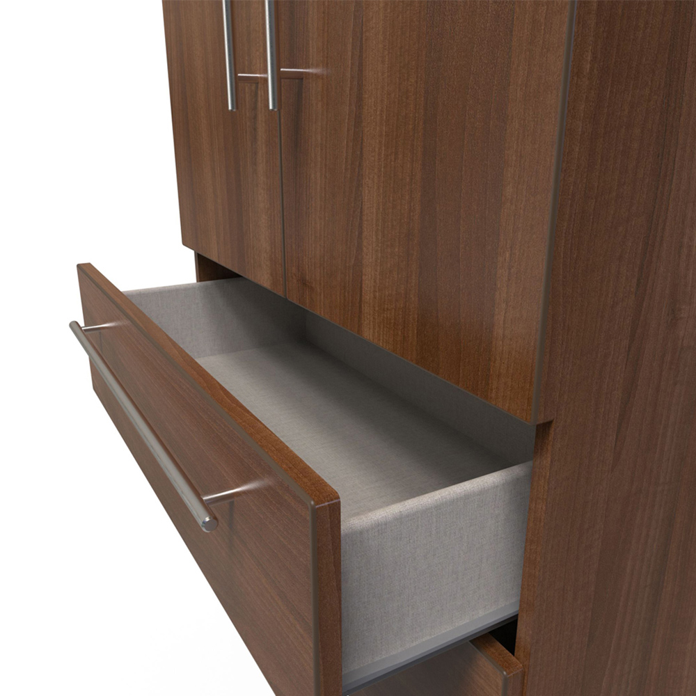 Crowndale Sherwood 2 Door 2 Drawer Noche Walnut Wardrobe Image 7
