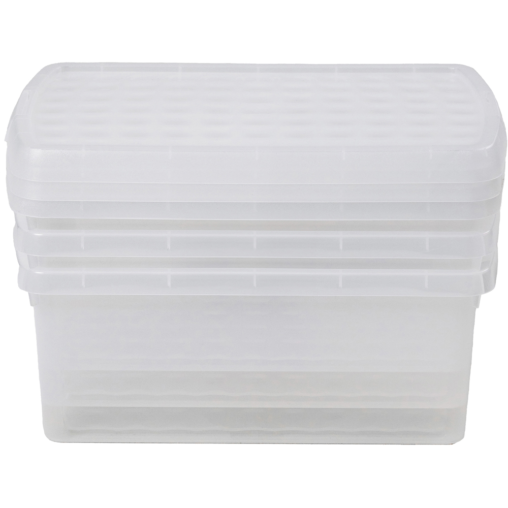 Wham Clip 10.5L Clear Rectangular Storage Box with Lid 3 Pack Image 5