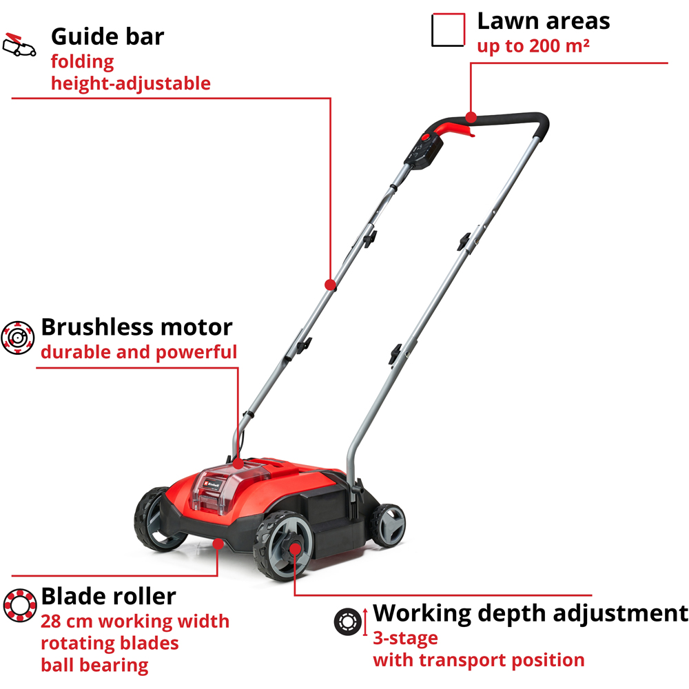 Einhell Power X-Change GC-SC 18/28 Li-Solo Cordless Scarifier Image 3