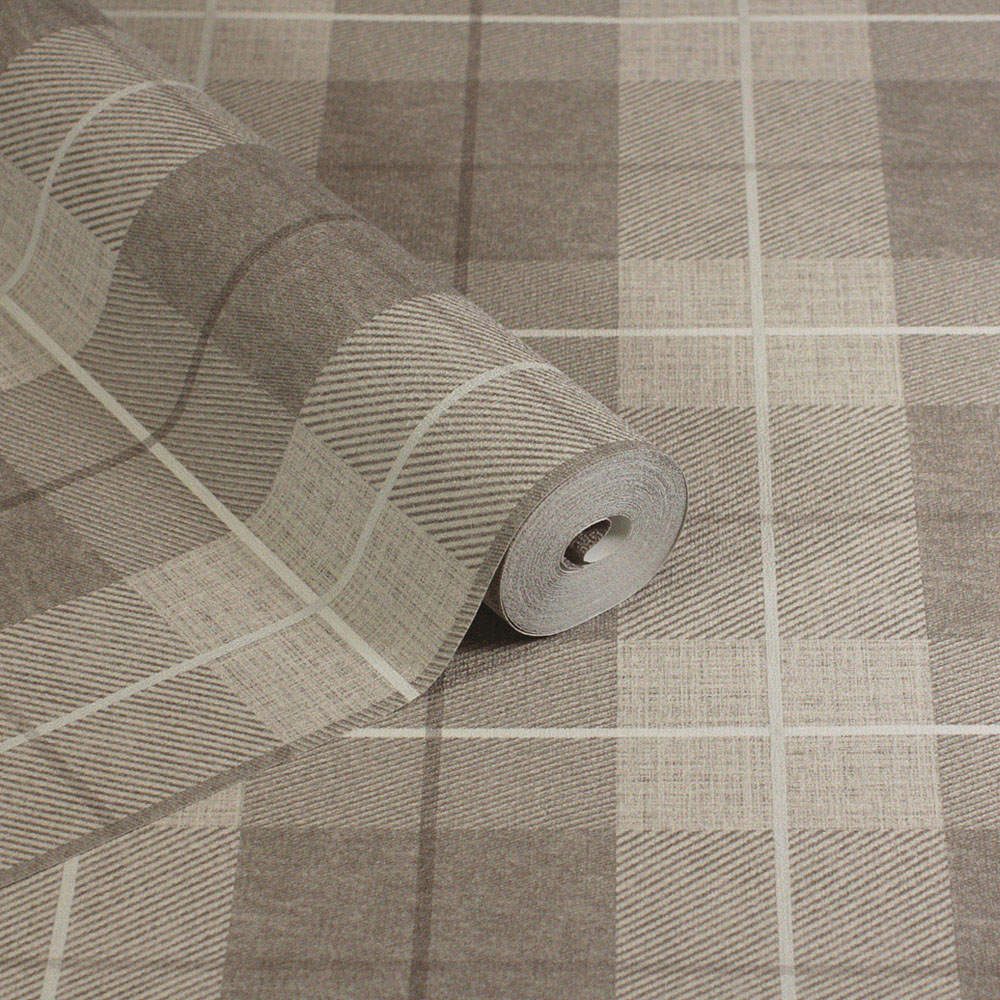 Arthouse Country Tartan Taupe Wallpaper Image 2