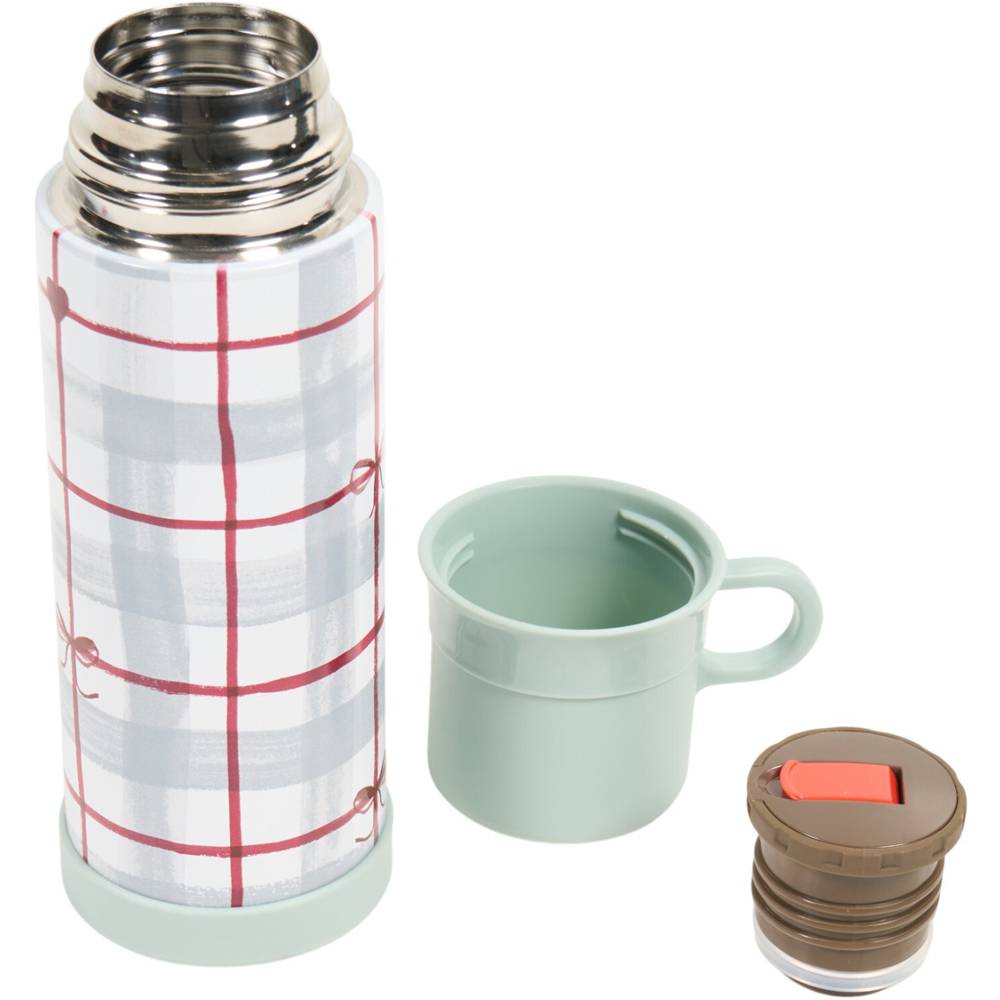Tartan and Bows Stainless Steel Vacuum Retro Flask Image 5
