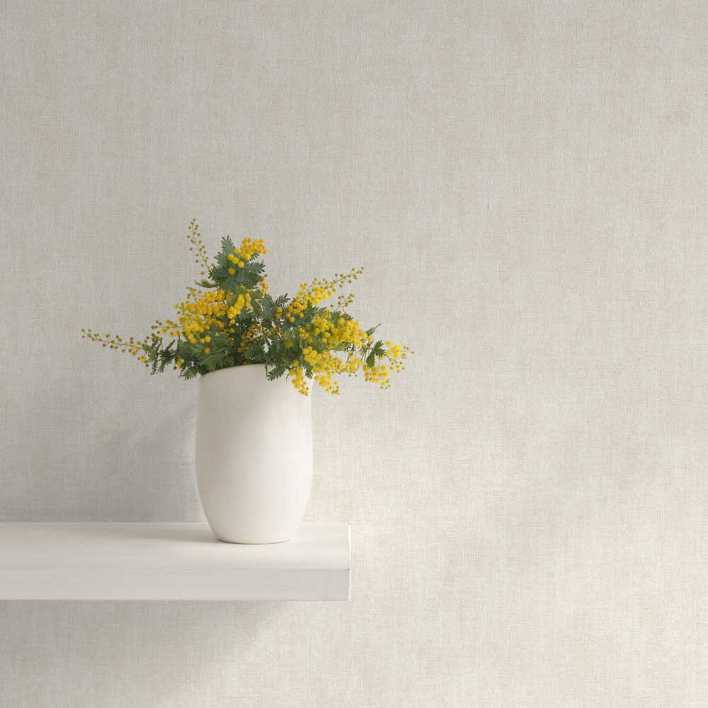 Darcy James Linen Cream Textured Wallpaper Image 4