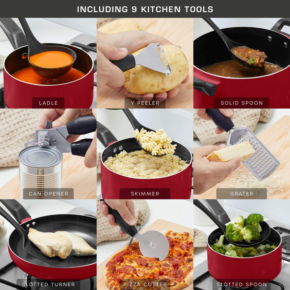 Swan Townhouse 14 Piece Red Pan and Tools Set Image 6