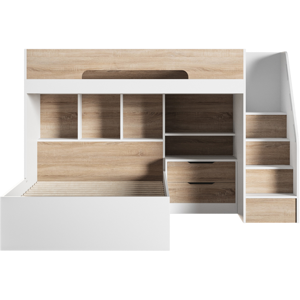 Flair Greyson Oak Staircase Triple Bunk Bed with Storage Image 3