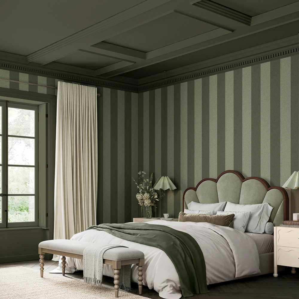 Superfresco Easy Regent Stripe Forest Wallpaper Image 3