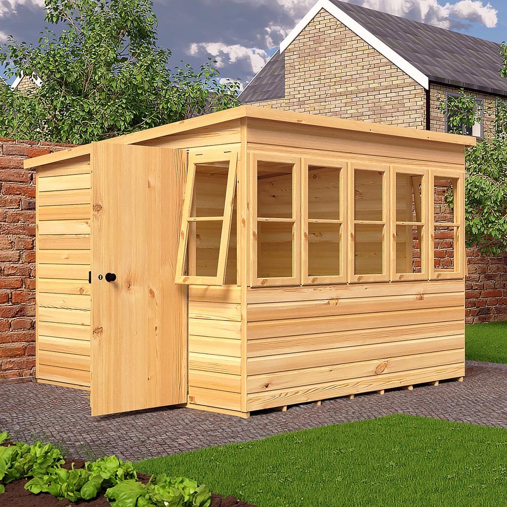 Shire 8 x 8ft Shiplap Style A Sun Pent Shed Image 8