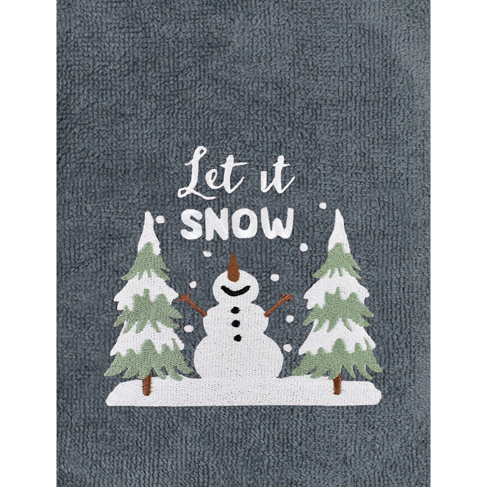 Noel Square Let It Snow Grey Hand Towel 2 Pack Image 3