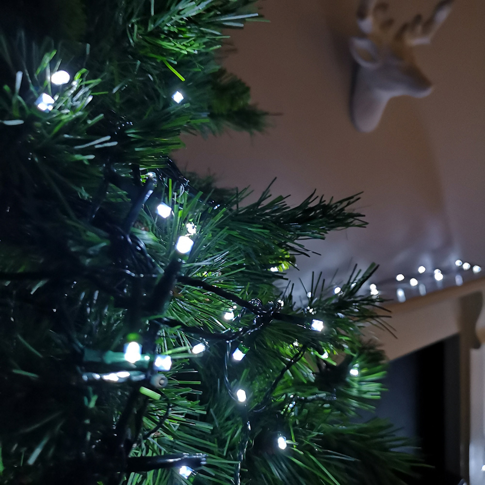 Premier SupaBrights 720 Cool White LED Multi-Function Green Cable String Light 57.5m Image 3