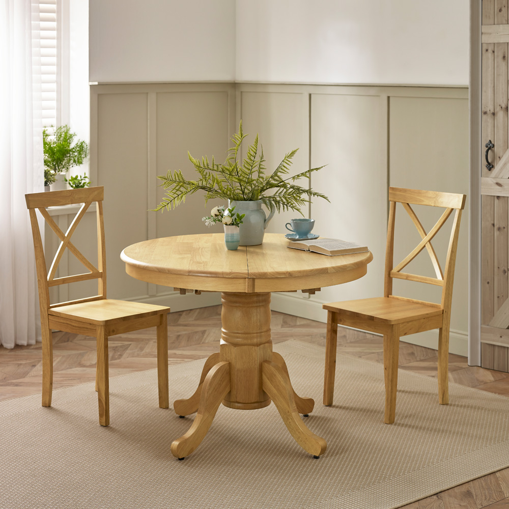 Furniturebox Fowey 6 Seater Extending Dining Table Oak Effect Image 6
