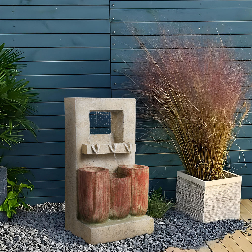 Living and Home Retro Solar Powered LED Light Water Fountain Image 2