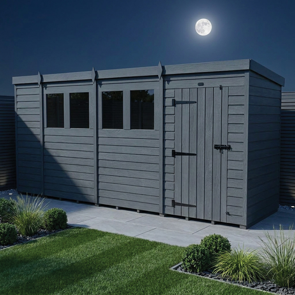 Foreverspaces 15 x 4ft Composite Board Pent Garden Shed Image 3
