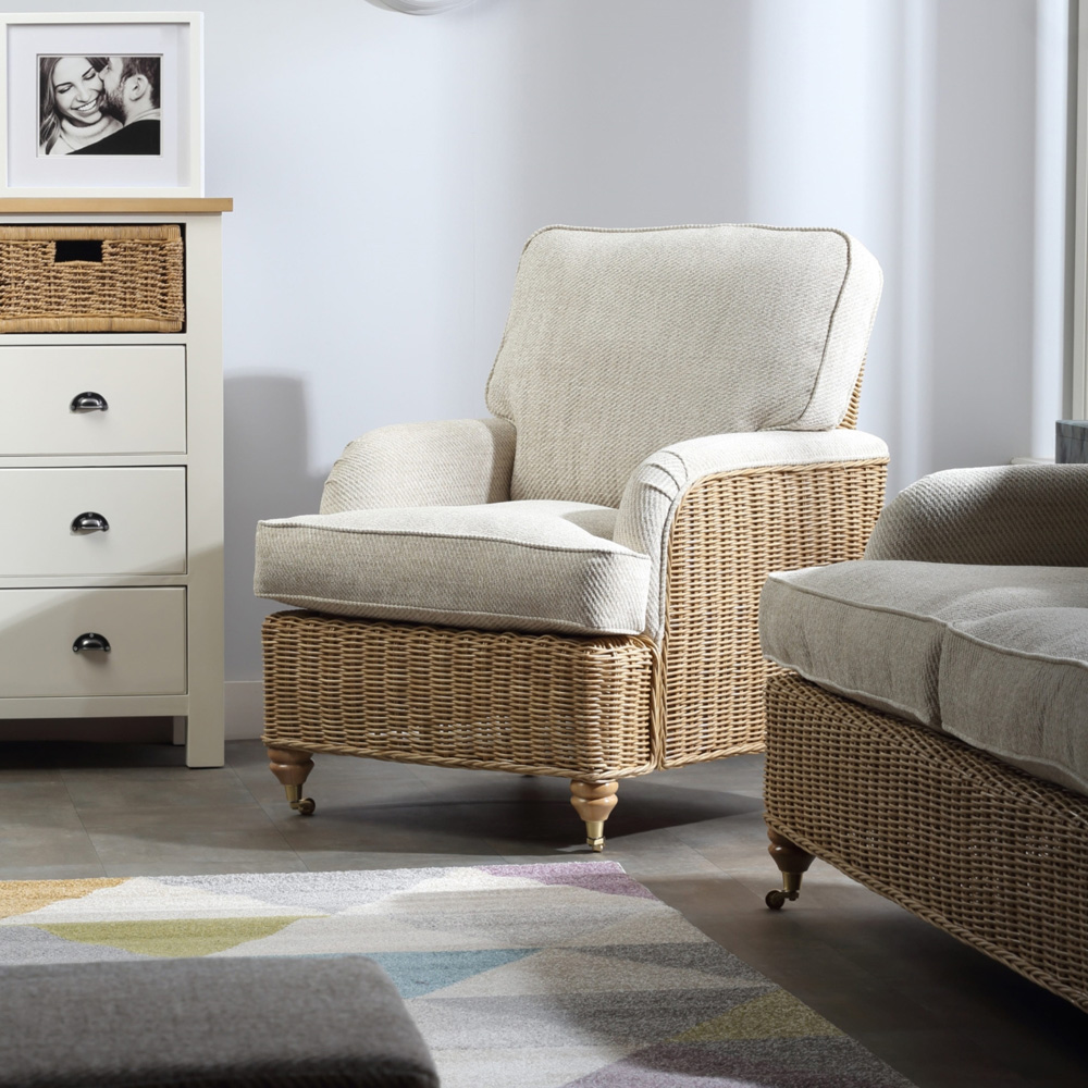 Desser Furniture Seville Light Oak Natural Rattan Jasper Armchair Image 5