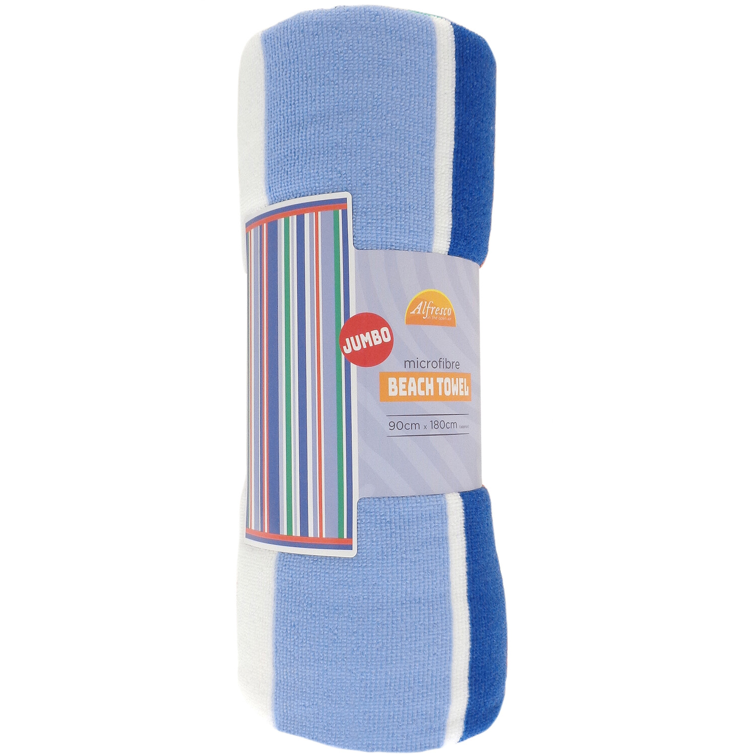 Jumbo Microfibre Striped Beach Towel Multicolour Image 3