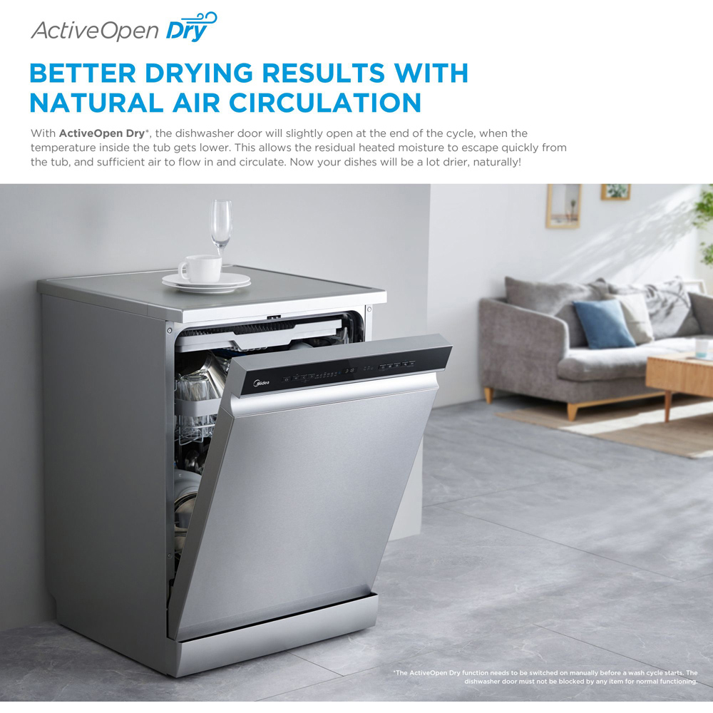 Midea MDWEF1034DWD White 10 Place Slim Freestanding Dishwasher Image 5