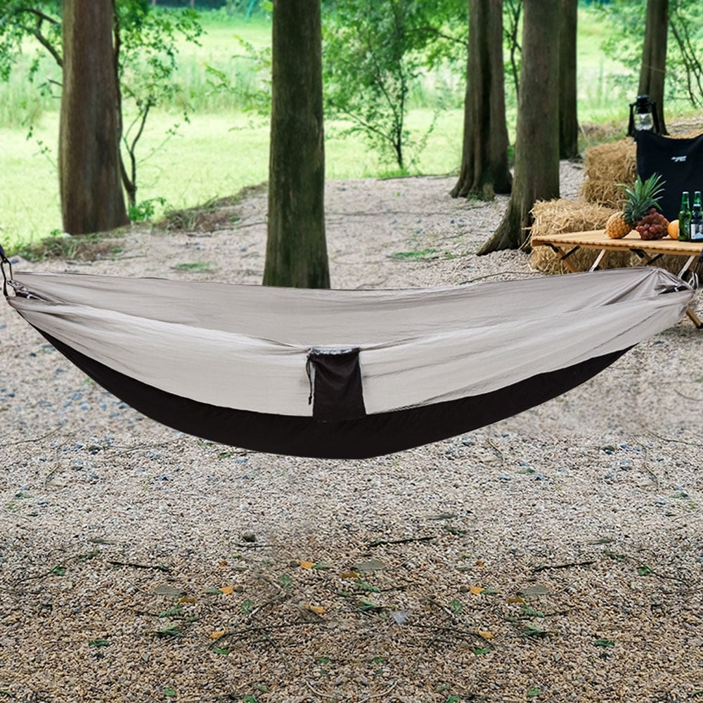 Living and Home Black Nylon Portable Outdoor Hammock Image 1