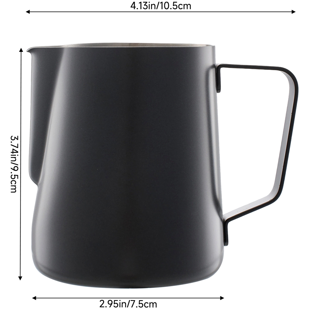 Living and Home Black Stainless Steel Milk Frothing Jug 350ml Image 8