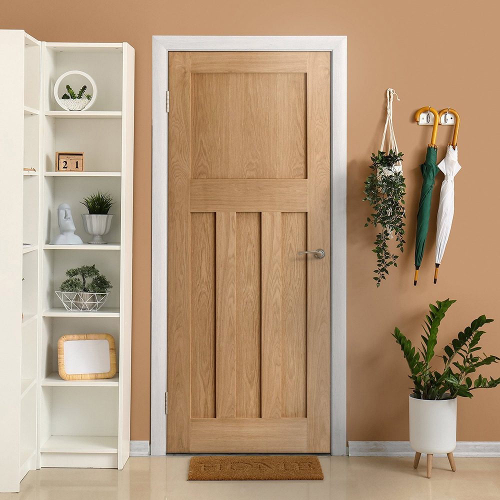 Oak Veneer 1930s DX 4 Panel FD30 Internal Fire Door 2040 x 926 x 44mm Image 2