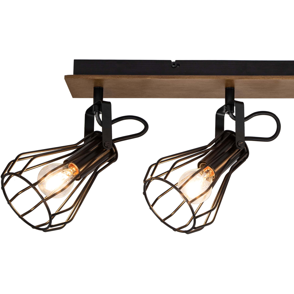 Cosylyte Kendan Matt Black 4 Light Wire Shade Spotlight Image 4