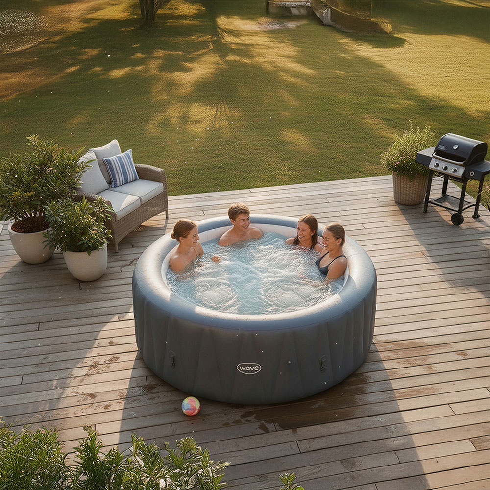 Wave Atlantic 6 Person Slate Rattan Inflatable Hot Tub 65 x 208cm Image 4