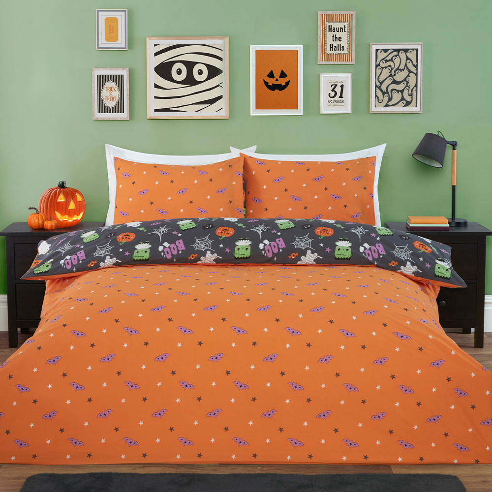 Monster Mash Duvet Set Charcoal Double Image 2