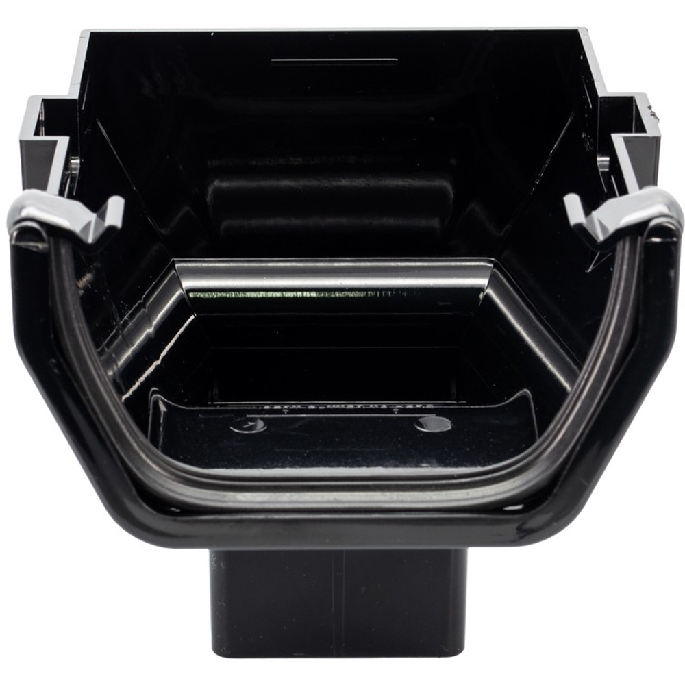 FloPlast Square Gutter Stop End Outlet Black 114mm Image 2