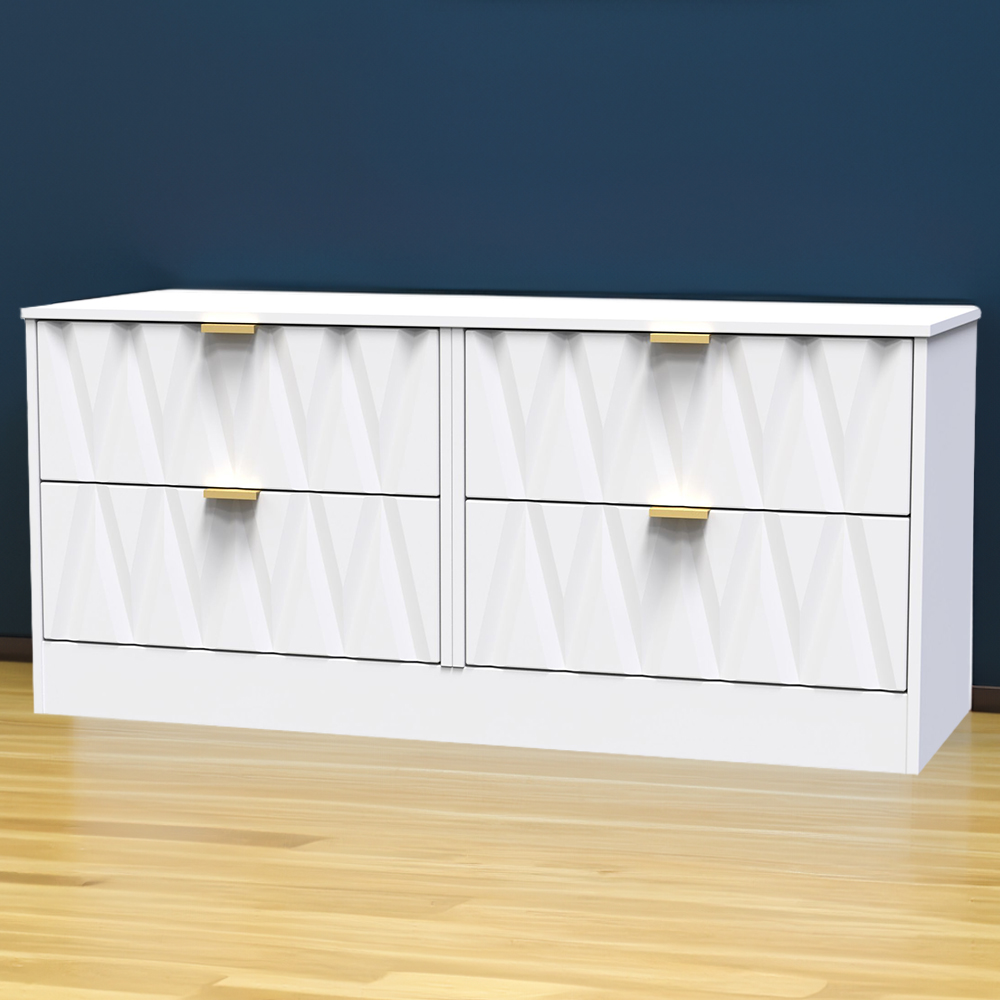Crowndale Las Vegas 4 Drawer White Matt Chest of Drawer Ready Assembled Image 1