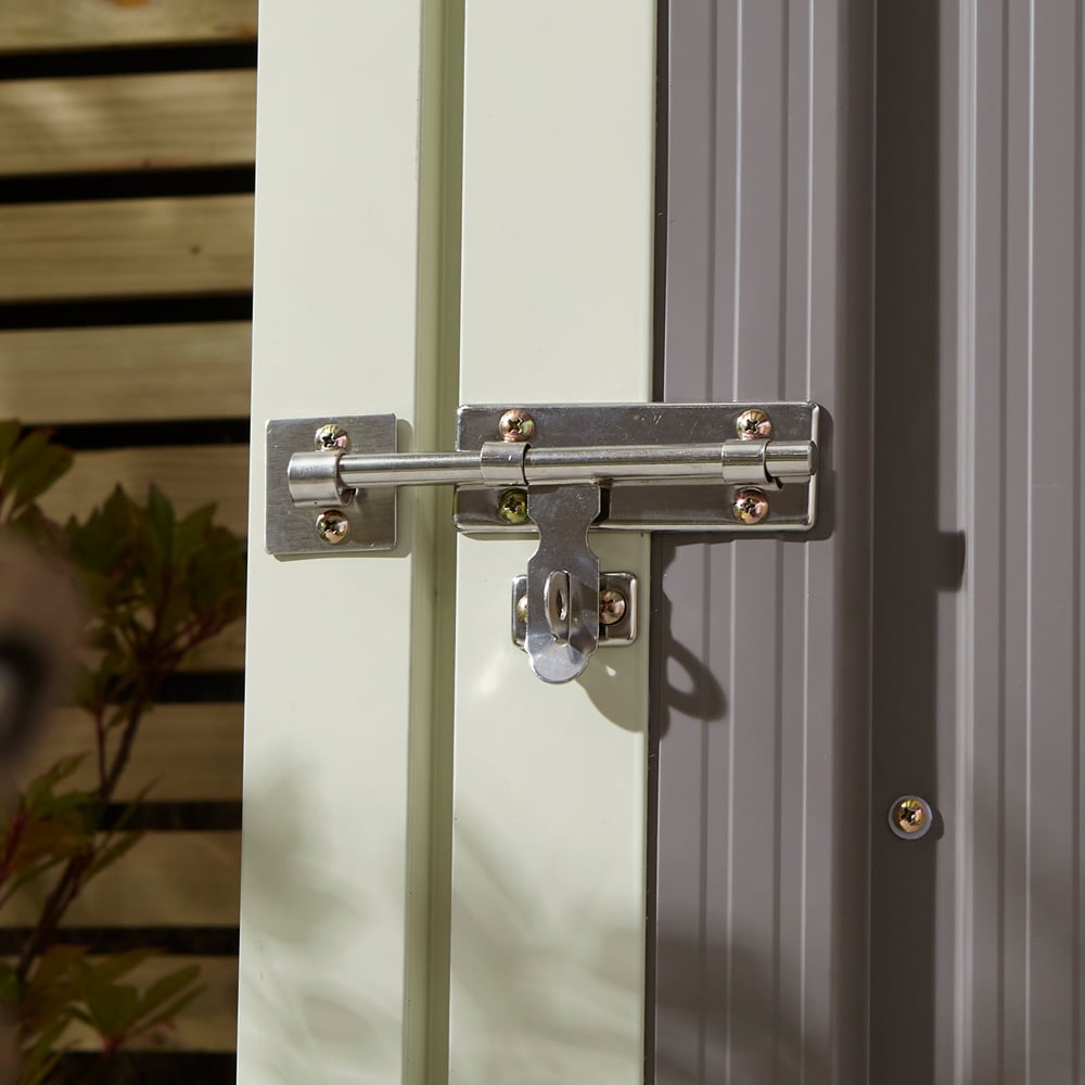 Rowlinson Trentvale Metal Pent Shed Light Grey with Foundation Kit 5 x 3ft Image 4