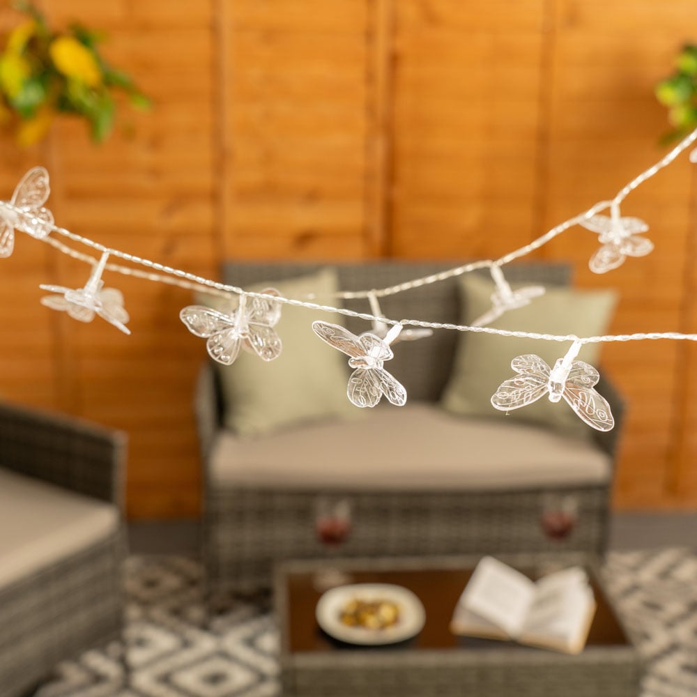 ValueLight Set of 20 Butterfly Clear Outdoor Solar String Light Image 5