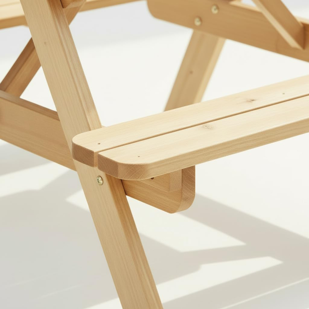 AMATA Ungurs Children's Natural Maxi Wooden Picnic Table Image 3