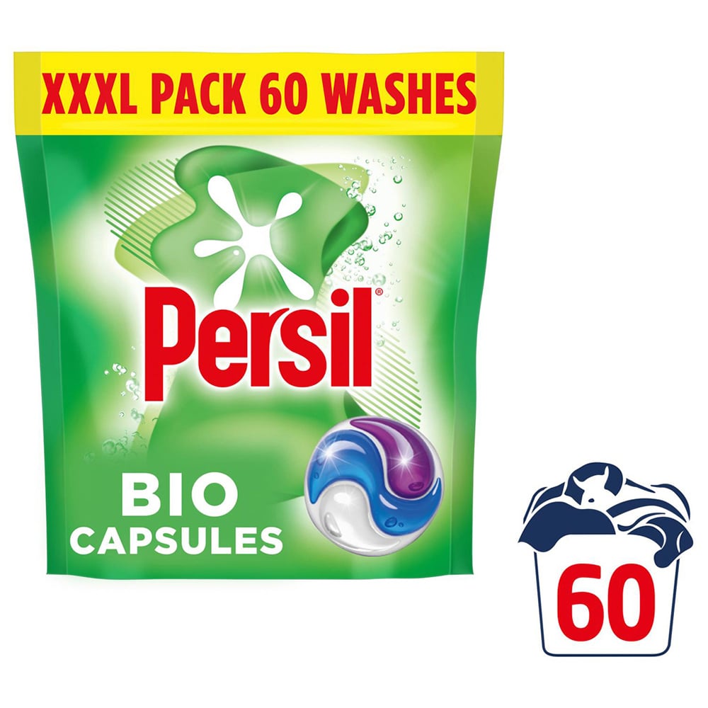 Persil Bio 3 in 1 Laundry Washing Capsules 60 Washes 1.266kg 5 Pack Image 4